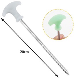 Bivvy Pegs 10-Pack, Spiral Glow-in-the-Dark Stakes for Fishing Shelters, Camping Tent– 20cm Heavy Duty Galvanized Steel, Rust Proof and Storm Proof