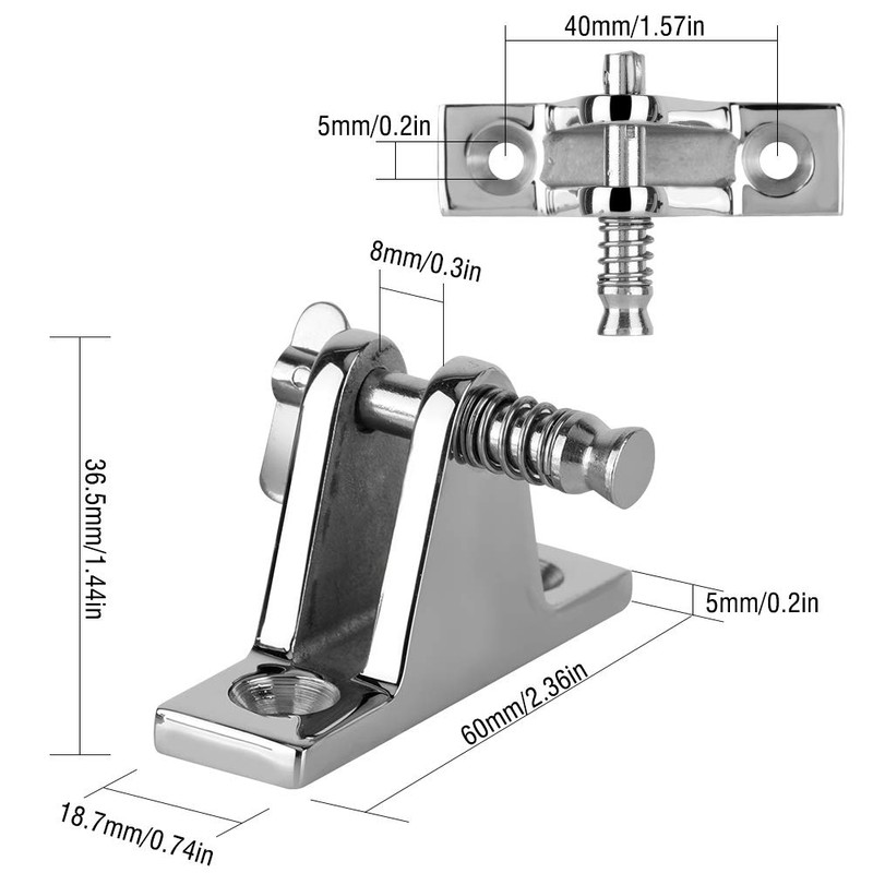 Tissting Pack of 2 Boat Hinge, Transport Hinges Stainless Steel