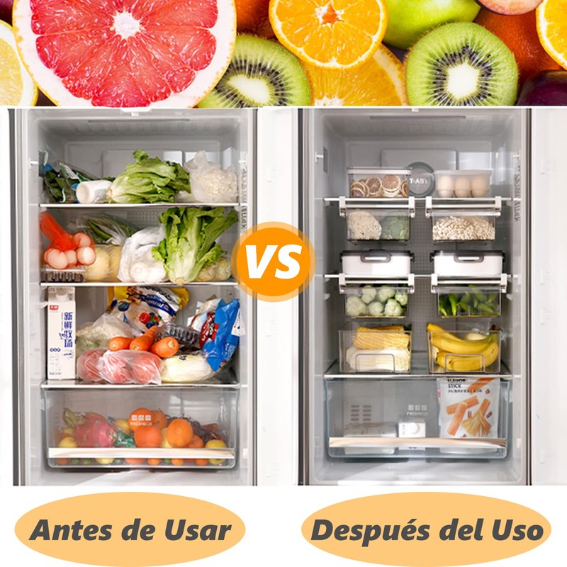 Organizador de Cajones para Nevera, Cajones de Almacenamiento Extraíbles para