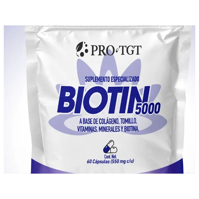 Biotina 5000 60 Cápsulas (biotina Bariatrica) Protgt Sin Sabor