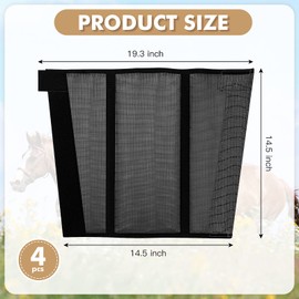DABASHAN Horse Fly Boots Set of 4,Preventing Flies and Mosquitoes Bites Horse Leg，Protecting Horse Leg Damage，Breathable Mesh Horse Boots Plastic Mesh Design (Black)