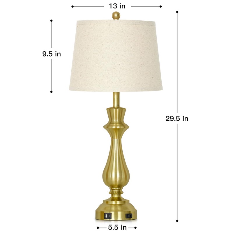 luxeflow Modern Gold Table Lamps Set of 2 for Living