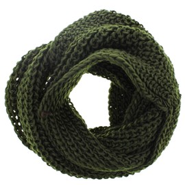 Zac's Alter Ego Warm Knitted Womens Loop Scarf/Snood/Cowl (Olive)