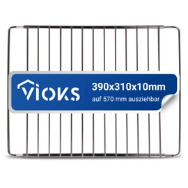 VIOKS Oven Grate Extendible 390/570 x 310 mm & Hob Grill Grate Stainless Steel Oven Rack for Oven/Oven Rack/Baking Rack Adjustable/Oven Rack Extendable