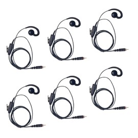 JUYODE 6 Pcs CLP1010e Earpiece CLP1080e Earpieces C-swivel Radio Headset with Mic for Motorola CLP 1010e 1080e CLP1040e CLP1083e CLP107e CLPe107 CLP446e CLPe446 CLPe Plus Lock Ring Ear Piece (6 Packs)