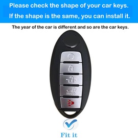 Yonmcfn Key fob Cover with Keychain,TPU 5 Buttons Key case,Compatible with Altima Pathfinder Armada Murano Maxima Rogue Remote Smart car Key,Car Key Accessories,Blue