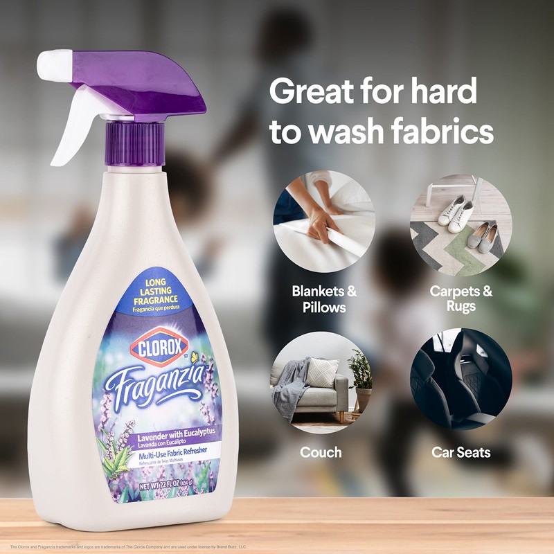 Clorox Fraganzia Refresher Spray 22oz Lavender w/Eucalyptus | Multi-Use Fabric