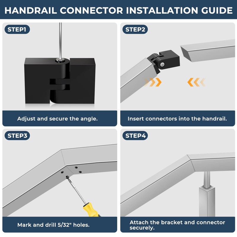 Gyykzz 1 Pack Black Vertical Pivot Connector for Stainless Steel
