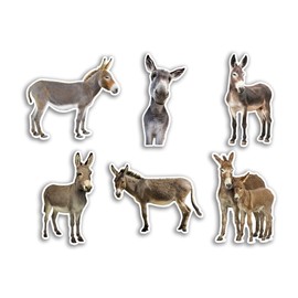 6 x 10cm Donkey Vinyl Stickers - Equestrian Horse Funny Animal Pattern Nature Pets Face Wild Girls Boys Travel Scrapbooking #80814