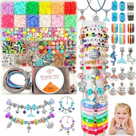 VASA NAMA 3100 Piezas Kit Para Hacer Pulseras De Abalorios Para Niñas, Kit de Fabricación de Joyas, Cuentas para Hacer Pulseras, Kit Artesanía Pulsera Manualidades Diy Set, Regalo De Vacaciones