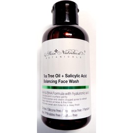 Vineen- Skin Nutrition Botanicals - Gel limpiador facial equilibrante con aceite de árbol de té y ácido salicílico, 4 oz (118 ml), 4 onzas