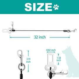 Dog Seat Belt for Car, LApapaye Dog Car Seat Belt, Chew and Tear Resistant, Seat Belt for Dogs in Car, Coated Wire Rope Safety Restraint, Double End with Safety Buckle (Black, 32 Inches)