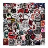 Lotsdonxia 100PCS Waterproof Gothic Stickers in Red and White, Featuring