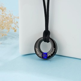 YOUFENG September Birthstones Urn Necklaces for Ashes Round Cremation Pendant Urns for Human Ashes Memorial Keepsake Locket Jewelry 09