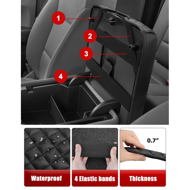 KBH Center Console Armrest Cushion Cover for 2014-2018 Chevy Silverado,