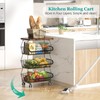 CHLORYARD Fruit Basket with Wooden Lid for Kitchen, 4-Tier Stackable