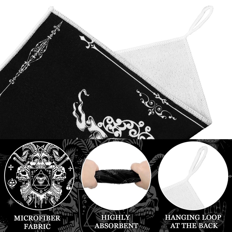 Bencailor 6 Pcs Gothic Kitchen Towels Ghost Skull Skeleton Star