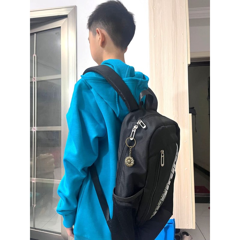 Antique Bronze Colored Sunflower Pendant Key Chain-Bronze Key Ring-Sunflower Keyring