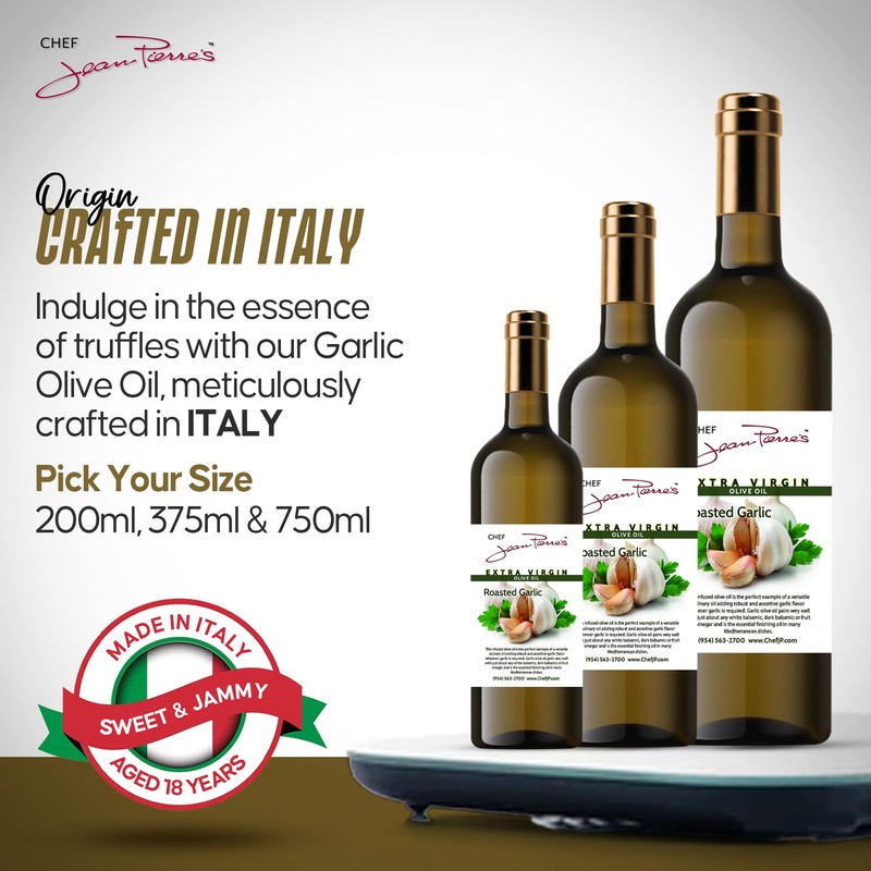 Chef Jean Pierre's Extra Virgin Roasted Garlic Olive Oil -