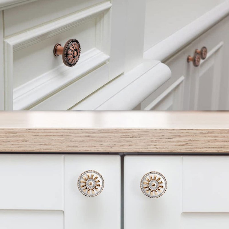 SagaSave 6 Pcs Vintage Cabinet Handles, Carved Drawer Pull Handles