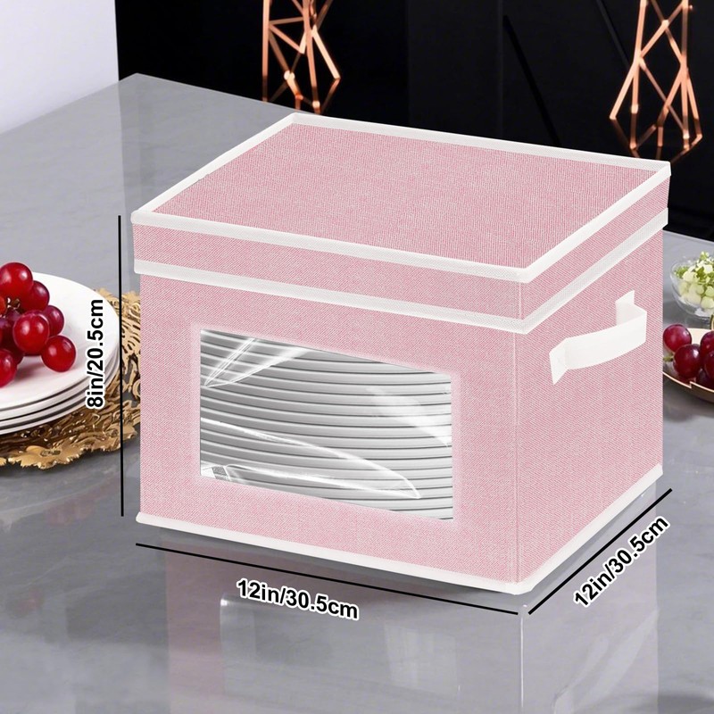 Pantryily China Storage Containers for Dishes Plate, 2 Pack Hard