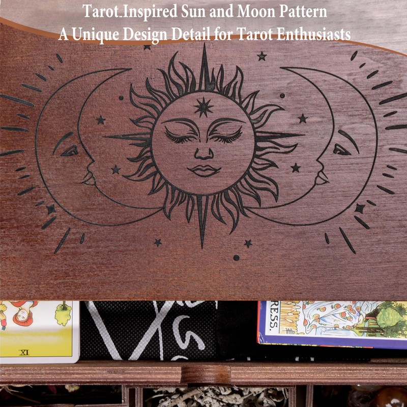 Large Wooden Tarot Card Holder Box - 13.4" x 11.6"