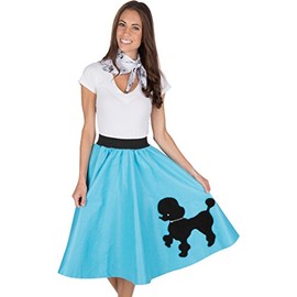 1950s Light Pink Poodle Skirt for Women with Musical Note Printed Scarf | Light Pink Ladies Sock Hop Skirt | One Size for Teen and Adult