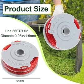 iwiio 2Pcs Strimmer Wire Replacement for Flymo FLY021, 1.5mm Standard Double Line Autofeed Nylon Strimmer Spool Line, Grass Cutter Trimmer Wire Refills Replacement