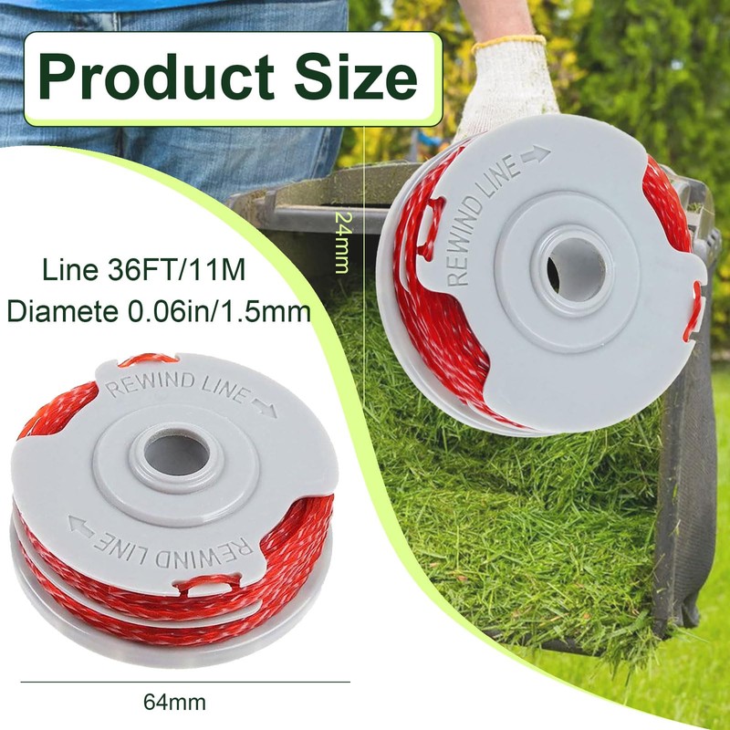 iwiio 2Pcs Strimmer Wire Replacement for Flymo FLY021, 1.5mm Standard