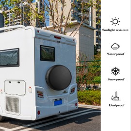 Moonet 32-34 inch Spare Tire Cover Thickening Leather Universal Fit for Jeep, Trailer, RV, SUV, Truck, Tough Tire Wheel Soft Cover (Fits Entire Tire Diameters 32-34 inch)