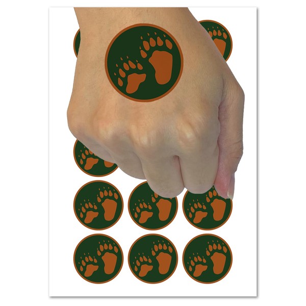 Bear Tracks Animal Paw Prints Temporary Tattoo Water Resistant Fake