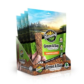 Green A Day - Veggie Strips | a Healthy Vegetarian Supplement Chew for Dogs Made with Real Fruits and Vegetables | 3 oz Bag x4 (Pumpkin - Apple)
