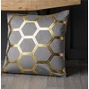 Red Rainbow Gold Metallic Honeycomb Hexagon Design Velvet Cushion Cover