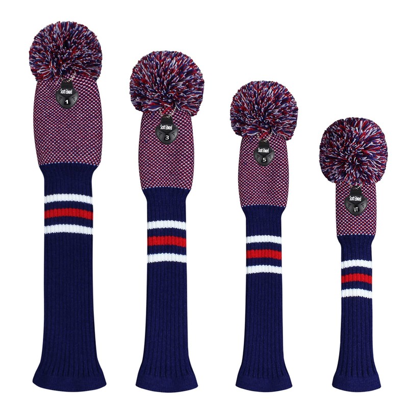 Knit Golf Wood Headcover Set of 4 for Driver Wood,