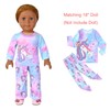 Rainbow Unicorn Pjs for Girls Matching 18-inch Dolls Cotton Pjs