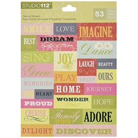 K&Company EK Success Studio 112 Pattern Word Die-Cut Stickers