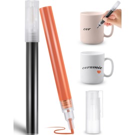 Gilprop 2 Pieces Underglaze Pen for Ceramics, Underglaze Marker, Permanent Porcelain Colored Writing Pen DIY Decorating Under Ceramic Pottery Bisque(Black, Red)