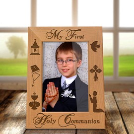 KATE POSH - My First Holy Communion - Boy Design Picture Frame (4x6-Vertical)