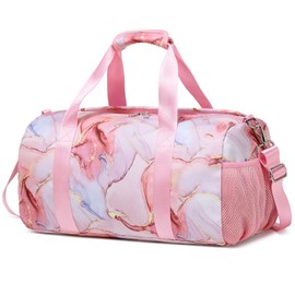 Travel Duffle Bag Sports Bag Girl Teens Weekender Overnight Bag Dance Bag Gymnastics Bag Women Travel Bag with Waterproof Pocket and Shoes Compartment