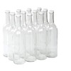 North Mountain Supply 750ml Clear Glass Bordeaux Wine Bottle Flat-Bottomed