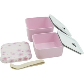 Skater SLBWS6M Cherry Blossom Melamine Lunch Box, 2-Tier, Comfortable Time, 20.3 fl oz (600 ml), Chopsticks Included, Bento Box, Skater