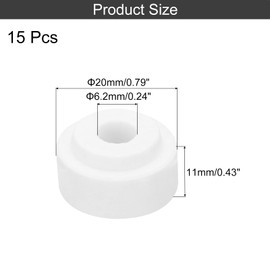 MECCANIXITY 15 Pcs Ceramic Insulator Bead, 6.2mm x 20mm x 11mm Electronic Wire Bundle Insulation Heat Protection Round Shaped Ceramic Tube for Cable Bundle, Wire Protection