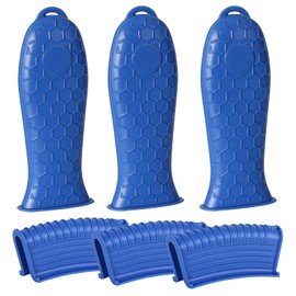 Joyhalo Cast Iron Skillet Handle Cover, 6 Pack Pot Handle Covers Heat Resistant, Cast Iron Pan Handle Covers, Silicone Pot Handle Sleeve Covers, Silicone Handle for Cast Iron Skillet, Blue