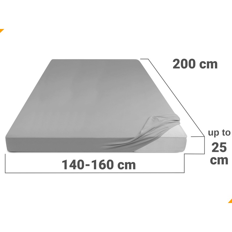 npluseins Classic Jersey Fitted Sheet - 100% Cotton 159.192, 140-160