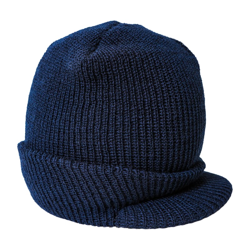 Winter Beanie Cap with Visor, Genuine G.I. 100% Wool Fitted