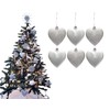 6pc Large Glitter & Matte Heart Baubles - Great Christmas