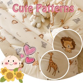 MorroMorn Super Soft Comforters Queen Size Bed Set, 3 PCS Bedding Sets - Thick Fluffy Comforter with 2 Pillowcases Neutral for Girls Boys Kids, Lightweight Warm Cozy for Cold Weather (Cute Animals)