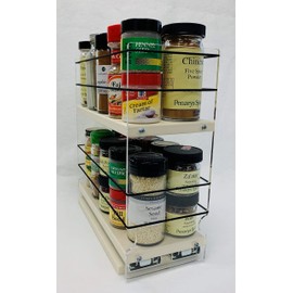 Vertical Spice - 4x2x11 DC - Storage Organizer Drawer with 2 Tiers - Heavy Duty - Size: 4.6" Width x 10.75" Height x 10.6" Depth - Made in USA
