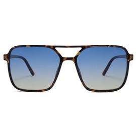 SOJOS Trendy Vintage Aviator Square Sunglasses For Womens Mens Retro 70s UV400 Women Sun Glasses SJ2327 Tortoise Blue Grading