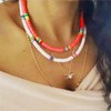 WEIWUXIAN Bohemian Necklace, 4 Pieces Beach Necklace, Surfer Choker, Polymer